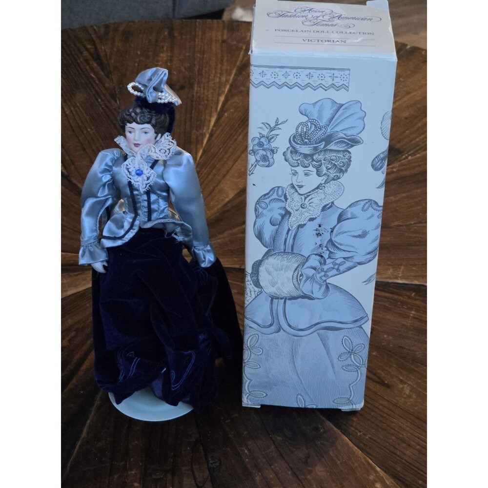Avon Fashion of American Times Victorian Porcelain Girl Doll Blue Eyes